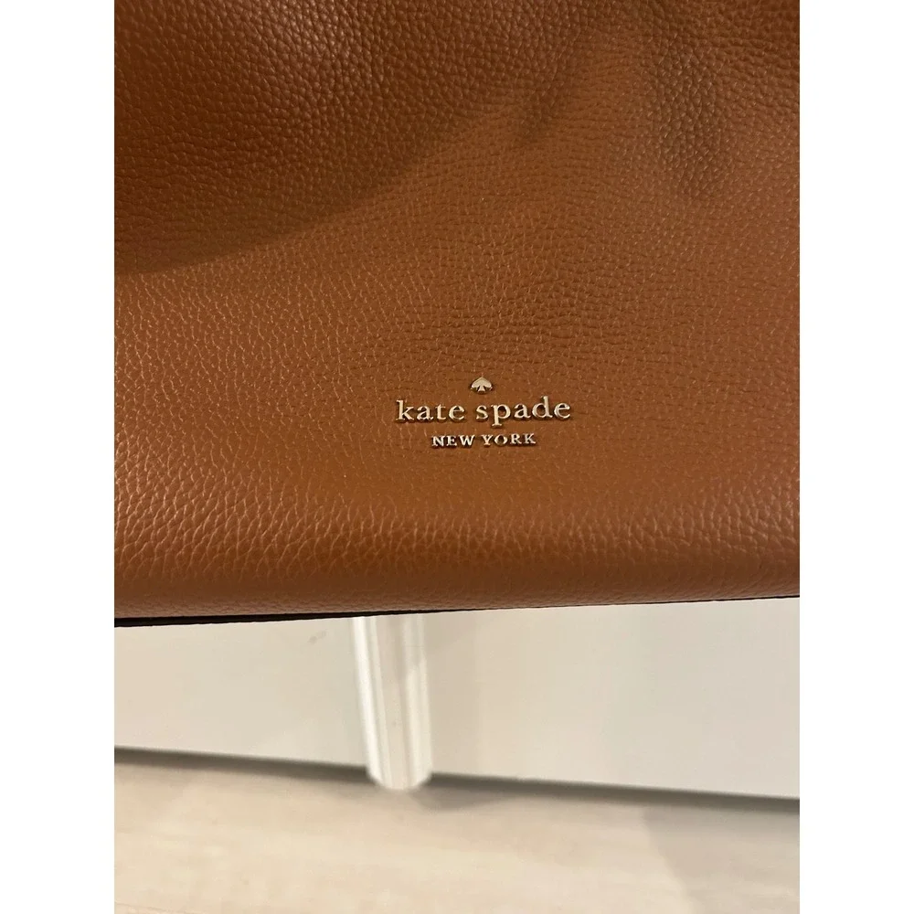 Kate Spade New York Pebbled Leather Hobo Bag Brown Crossbody Shoulder Bag